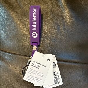 Lululemon Purple Silicone Keychain with Strap